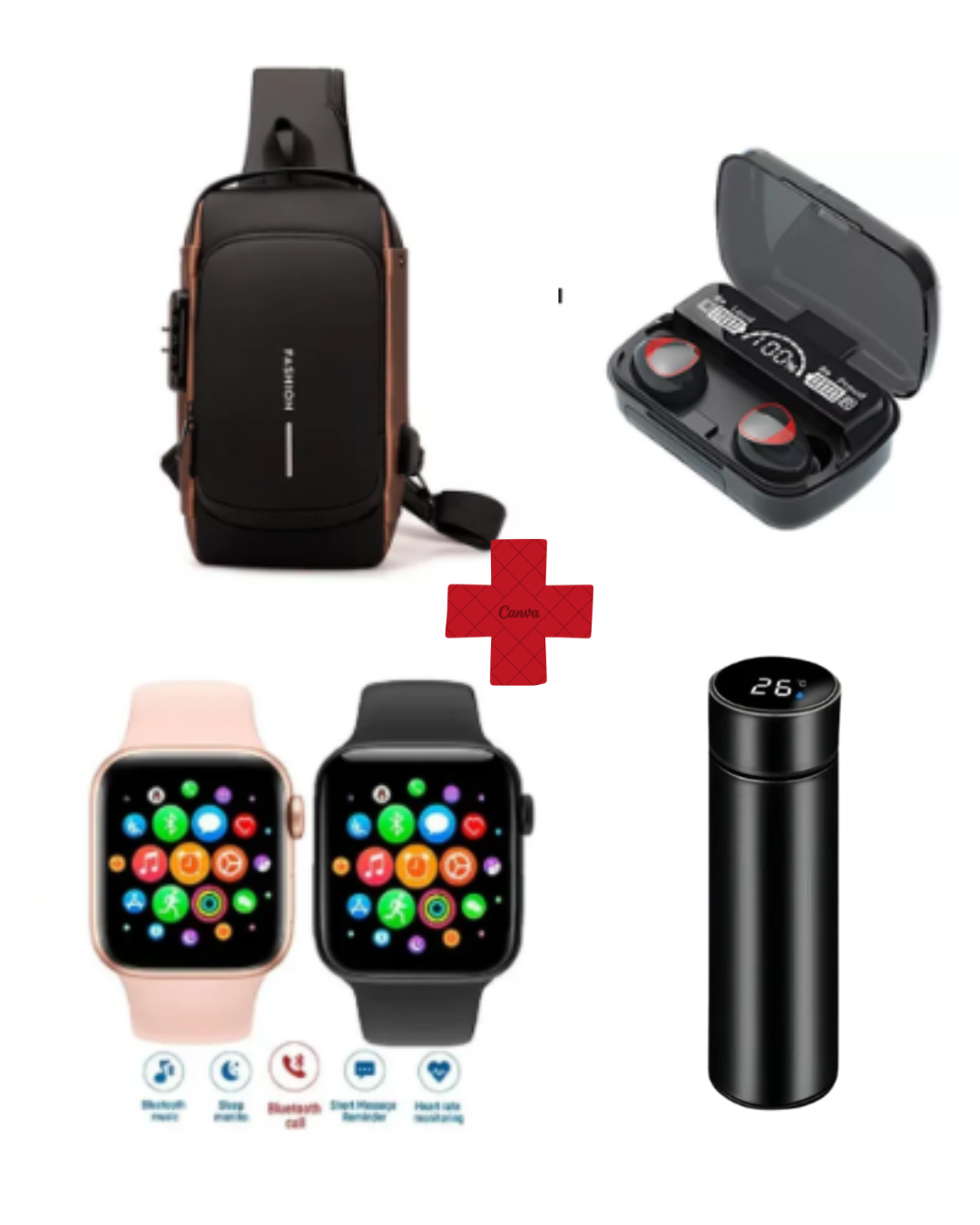 COMBO RELOJ  + CANGURO + AUD M10 + TERMO